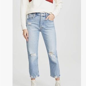 MOTHER Boyfriend Jeans in Light Blue
